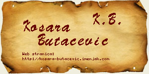 Kosara Butačević vizit kartica